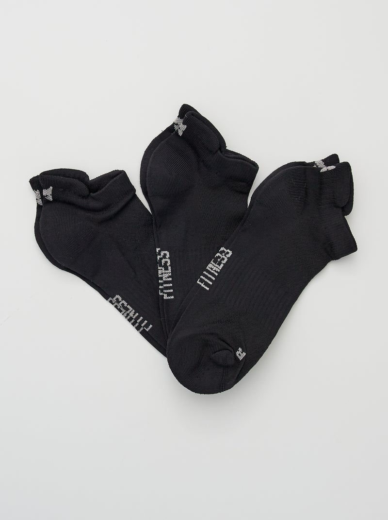 Lote de 3 pares de meias curtas Preto - Kiabi