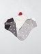     Lote de 3 pares de meias curtas 'riscas e coração' vista 1
