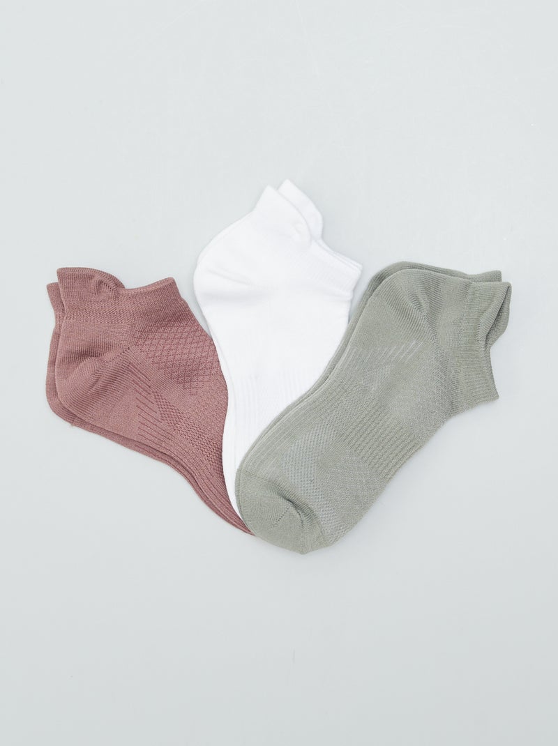 Lote de 3 pares de meias curtas ROSA - Kiabi