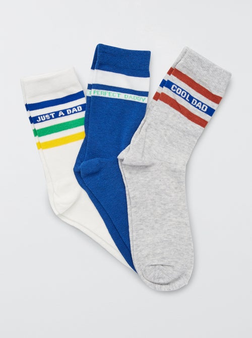 Lote de 3 pares de meias 'daddy' - Kiabi