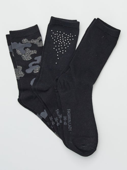 Lote de 3 pares de meias de algodão - Kiabi