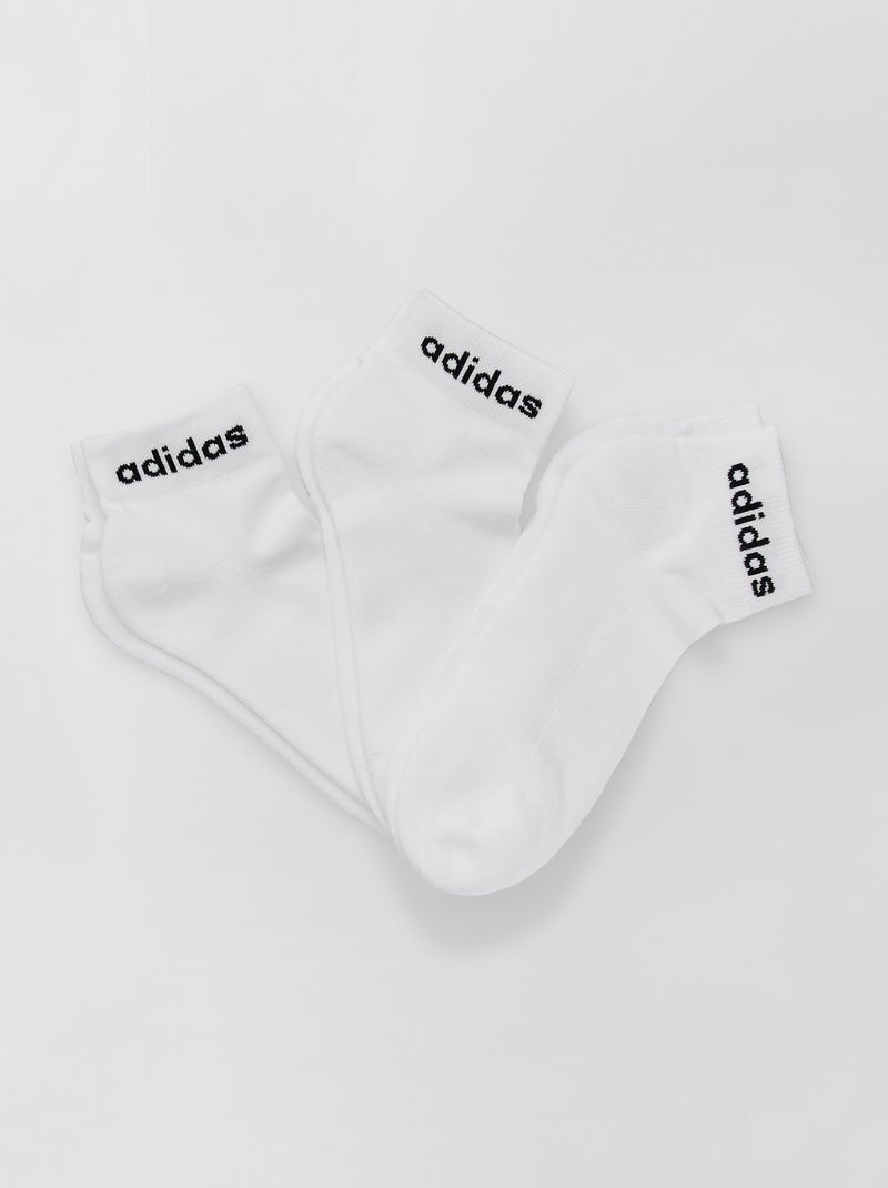 Lote de 3 pares de meias de cano curto 'Adidas' Branco - Kiabi