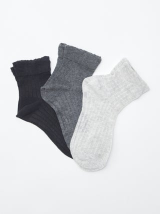 Lote de 3 pares de meias de cano curto