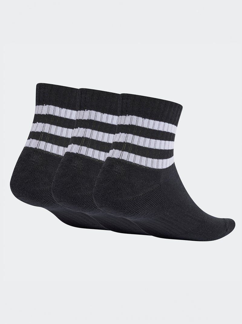 Lote de 3 pares de meias de cano meia altura 'Adidas' PRETO - Kiabi