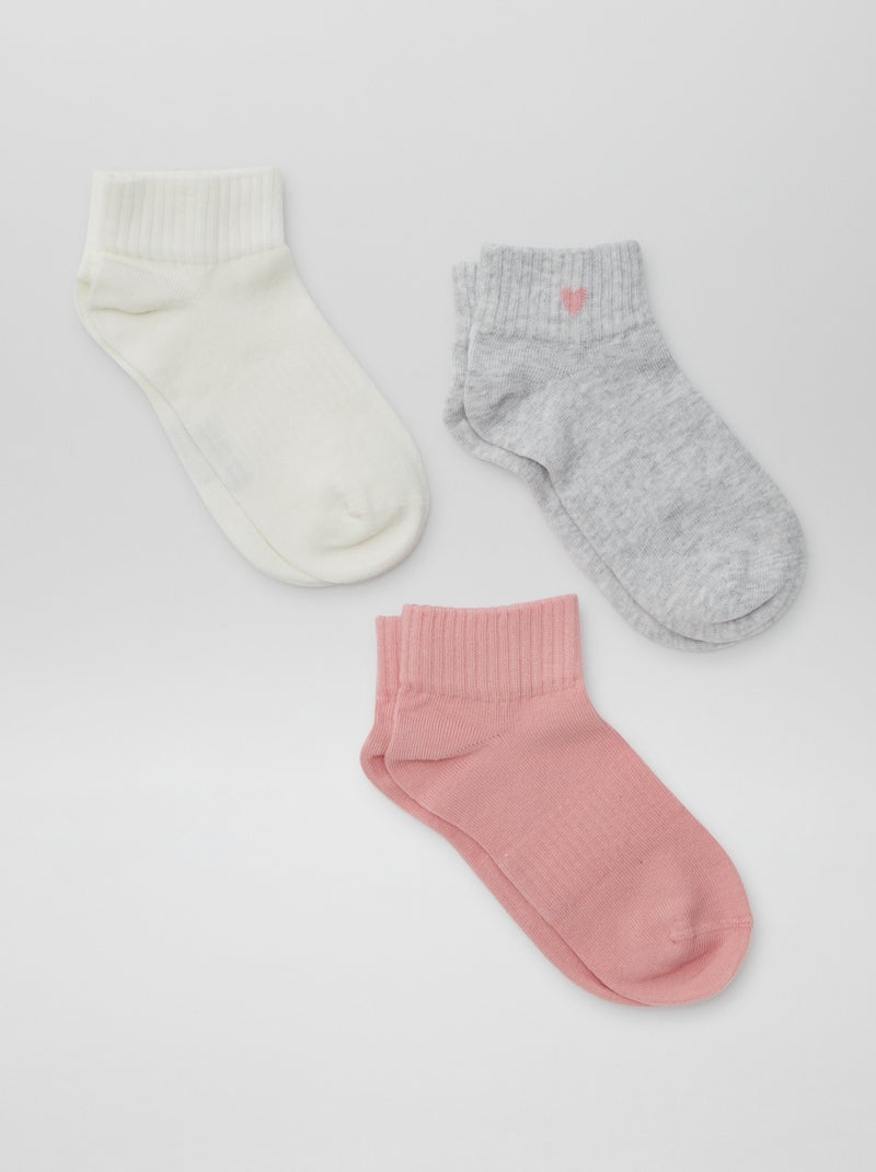 Lote de 3 pares de meias de desporto ROSA - Kiabi