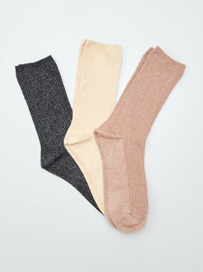 Lote de 3 pares de meias de fantasia Preto - Kiabi