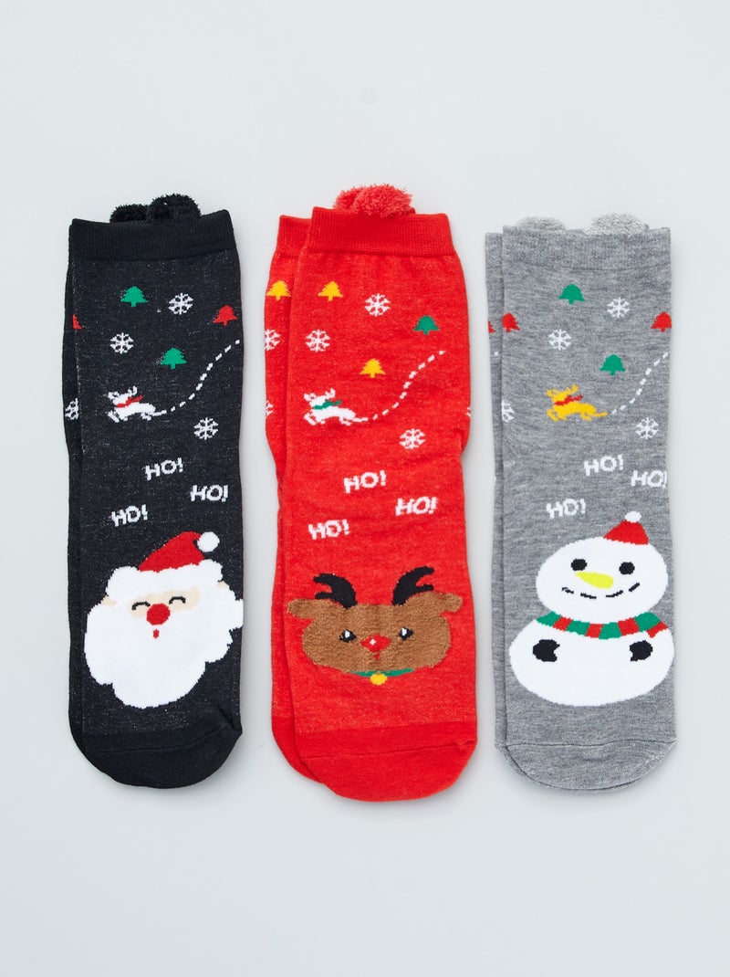 Lote de 3 pares de meias de Natal BEGE - Kiabi