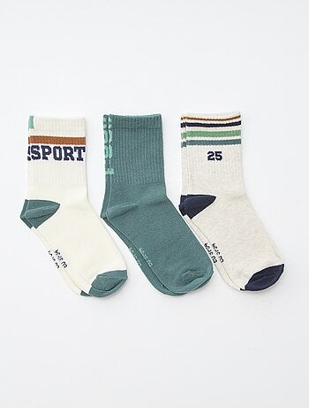 Lote de 3 pares de meias de ténis
