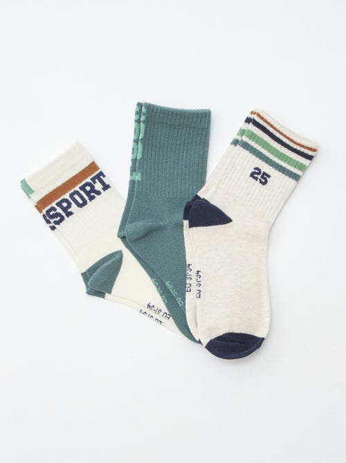 Lote de 3 pares de meias de ténis - Kiabi