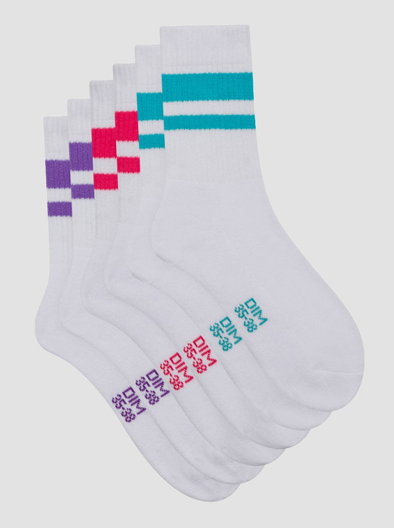 Lote de 3 pares de meias 'Dim' BRANCO - Kiabi