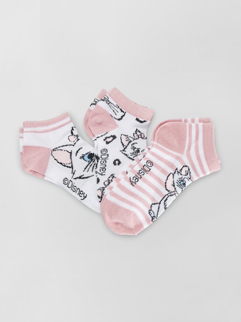 Lote de 3 pares de meias 'Disney' Listrado Branco - Kiabi