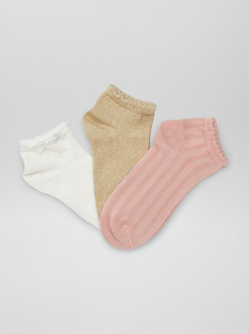 Lote de 3 pares de meias fantasia BRANCO - Kiabi