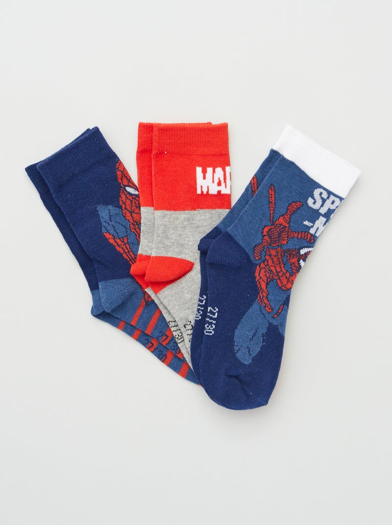 Lote de 3 pares de meias 'Homem-Aranha' AZUL - Kiabi