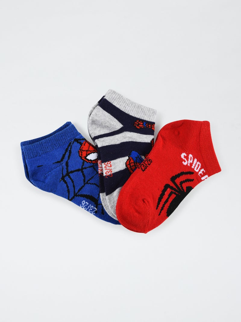 Lote de 3 pares de meias 'Homem-Aranha' Azul - Kiabi