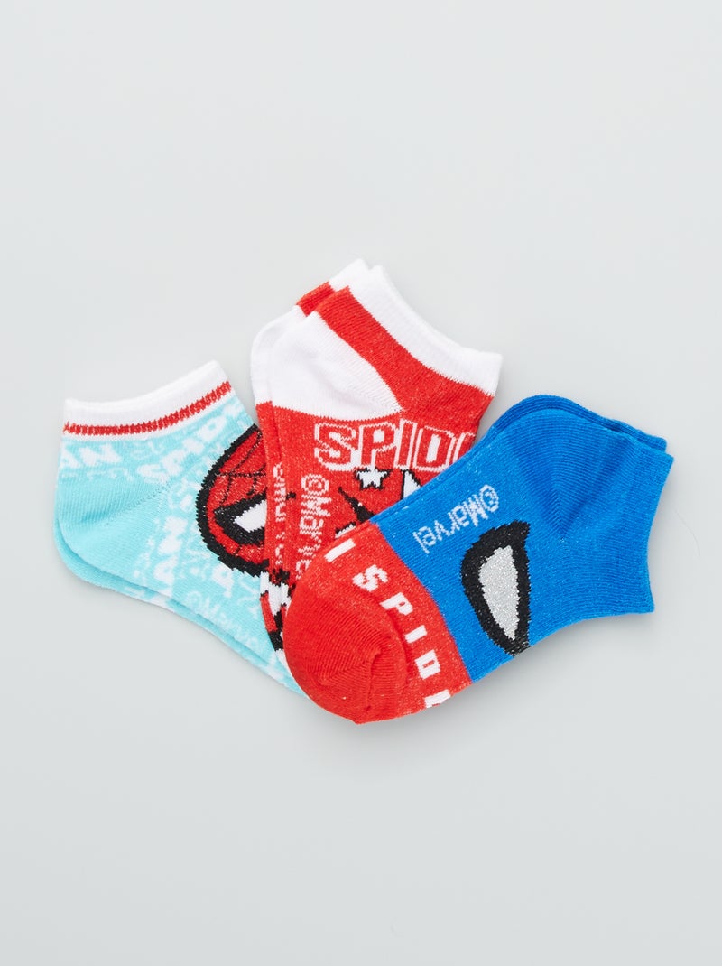 Lote de 3 pares de meias 'Homem-Aranha' AZUL - Kiabi