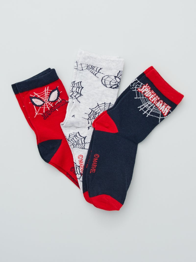 Lote de 3 pares de meias 'Homem-Aranha' AZUL - Kiabi