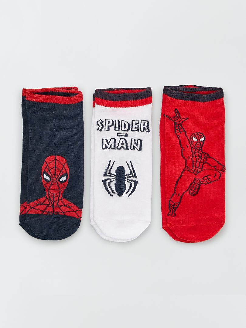 Lote de 3 pares de meias 'Homem-Aranha' PRETO/vermelho - Kiabi
