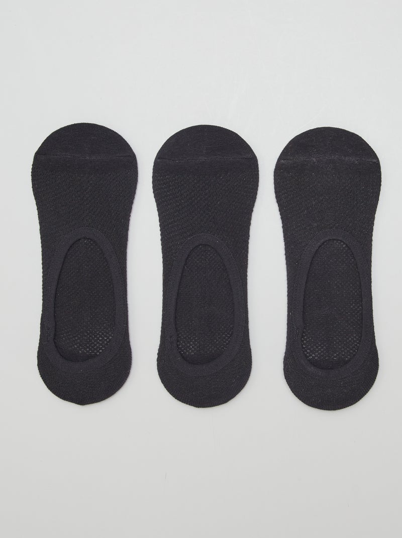 Lote de 3 pares de meias invisíveis Preto - Kiabi