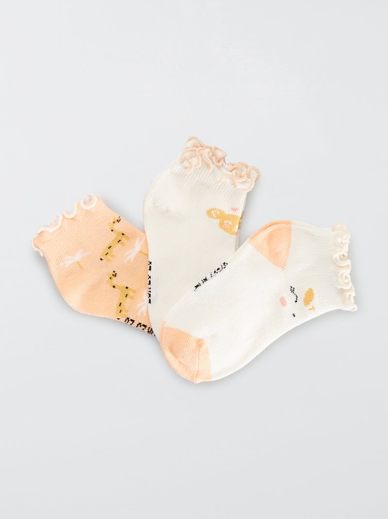 Lote de 3 pares de meias invisíveis ROSA - Kiabi