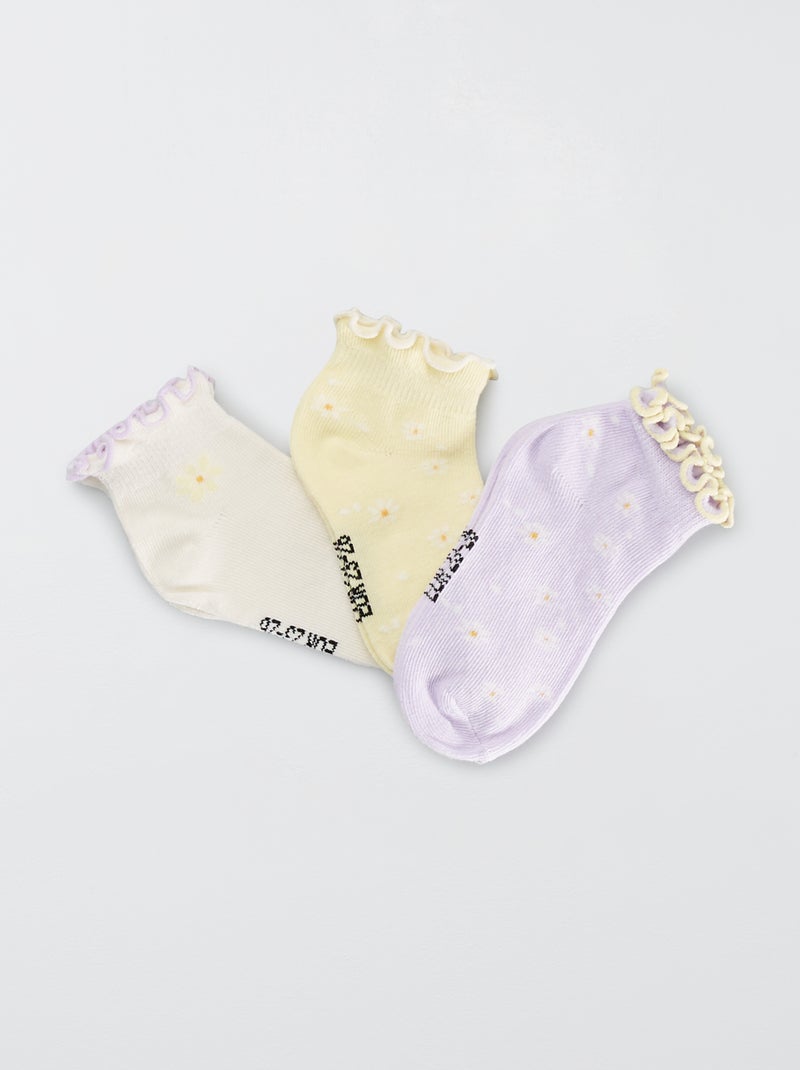 Lote de 3 pares de meias invisíveis VIOLETA - Kiabi
