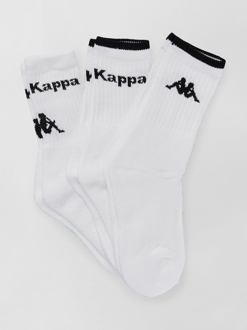 Lote de 3 pares de meias 'Kappa' Branco - Kiabi
