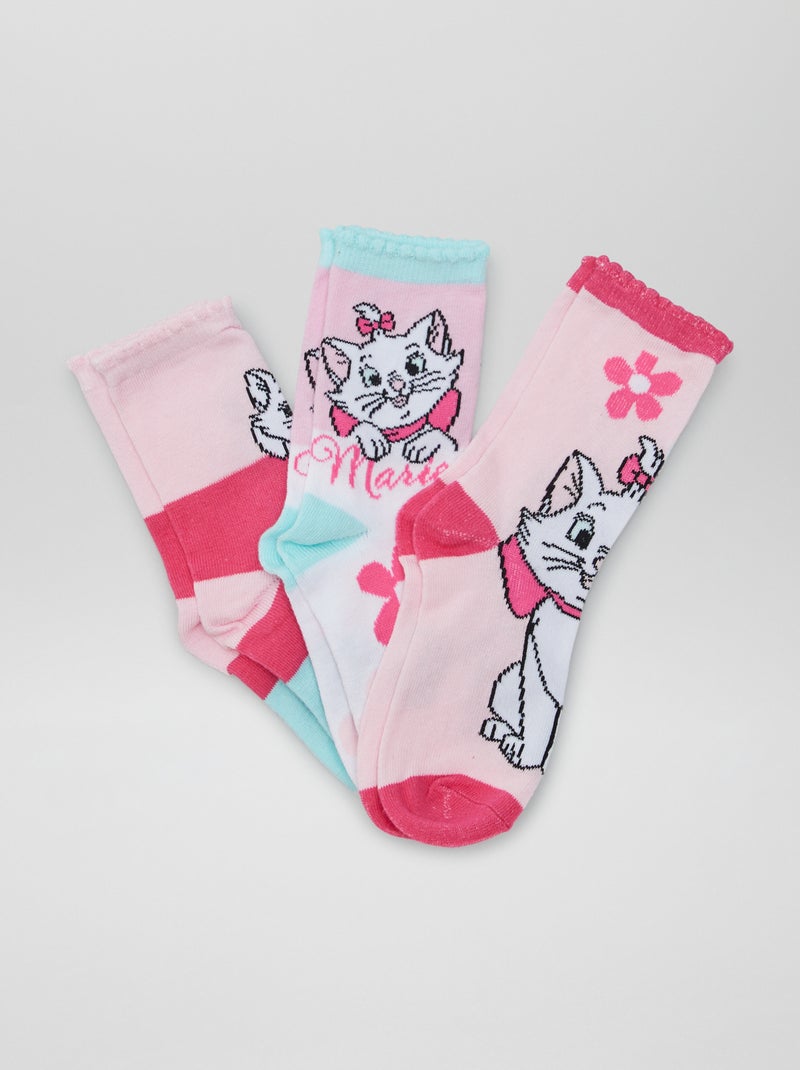 Lote de 3 pares de meias 'Maria' 'Os Aristogatos' 'Disney' ROSA - Kiabi