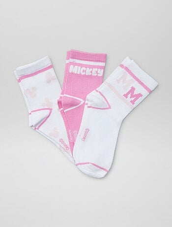 Lote de 3 pares de meias 'Mickey' e 'Minnie'