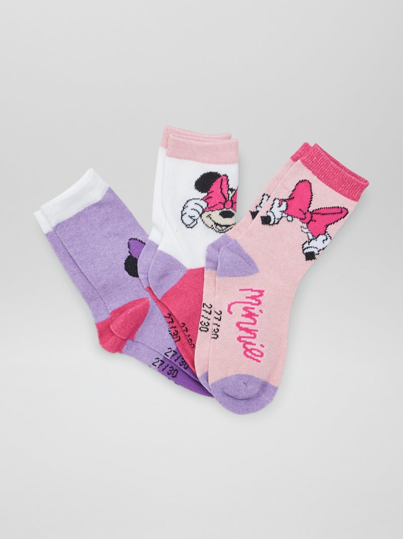 Lote de 3 pares de meias 'Minnie' da 'Disney' ROSA - Kiabi