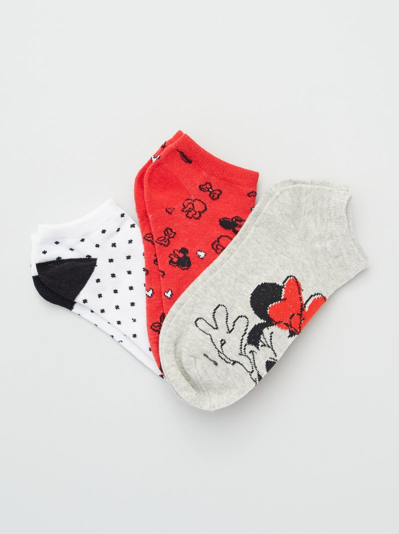Lote de 3 pares de meias 'Minnie' da 'Disney' Vermelho - Kiabi