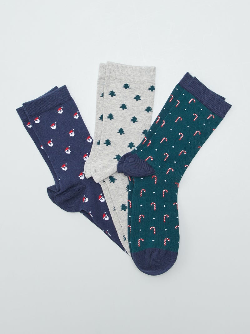 Lote de 3 pares de meias 'Natal' VERDE - Kiabi