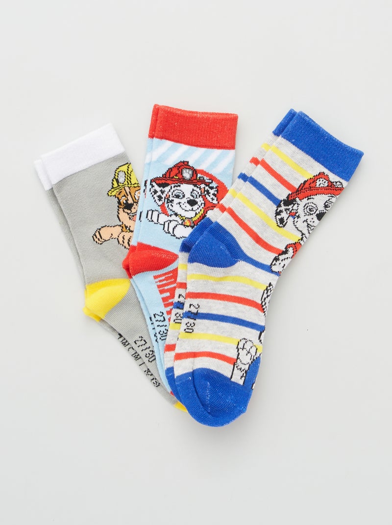 Lote de 3 pares de meias 'Patrulha Pata' Cinza/ Azul - Kiabi