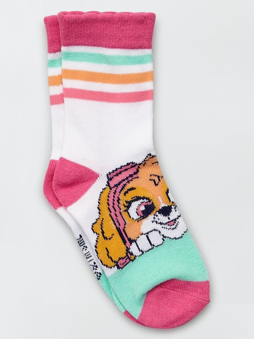 Lote de 3 pares de meias 'Patrulha Pata' Rosa/ Branco - Kiabi
