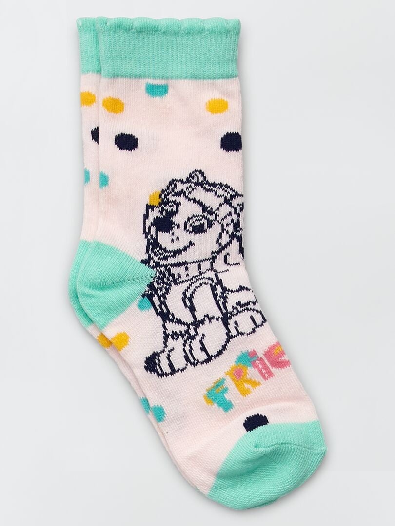 Lote de 3 pares de meias 'Patrulha Pata' Rosa/ Branco - Kiabi