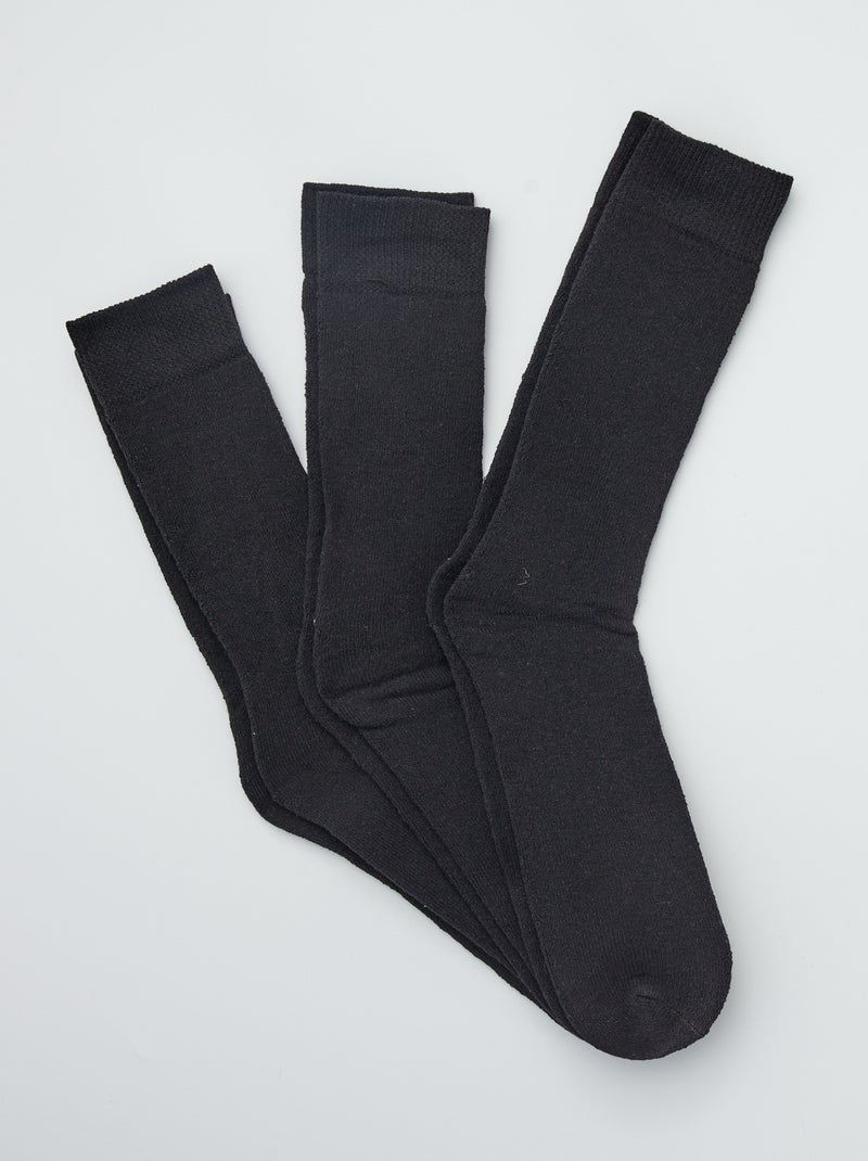 Lote de 3 pares de meias Preto - Kiabi