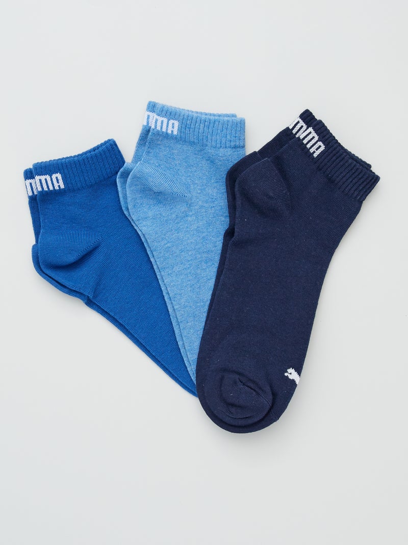 Lote de 3 pares de meias 'Puma' cano curto AZUL - Kiabi