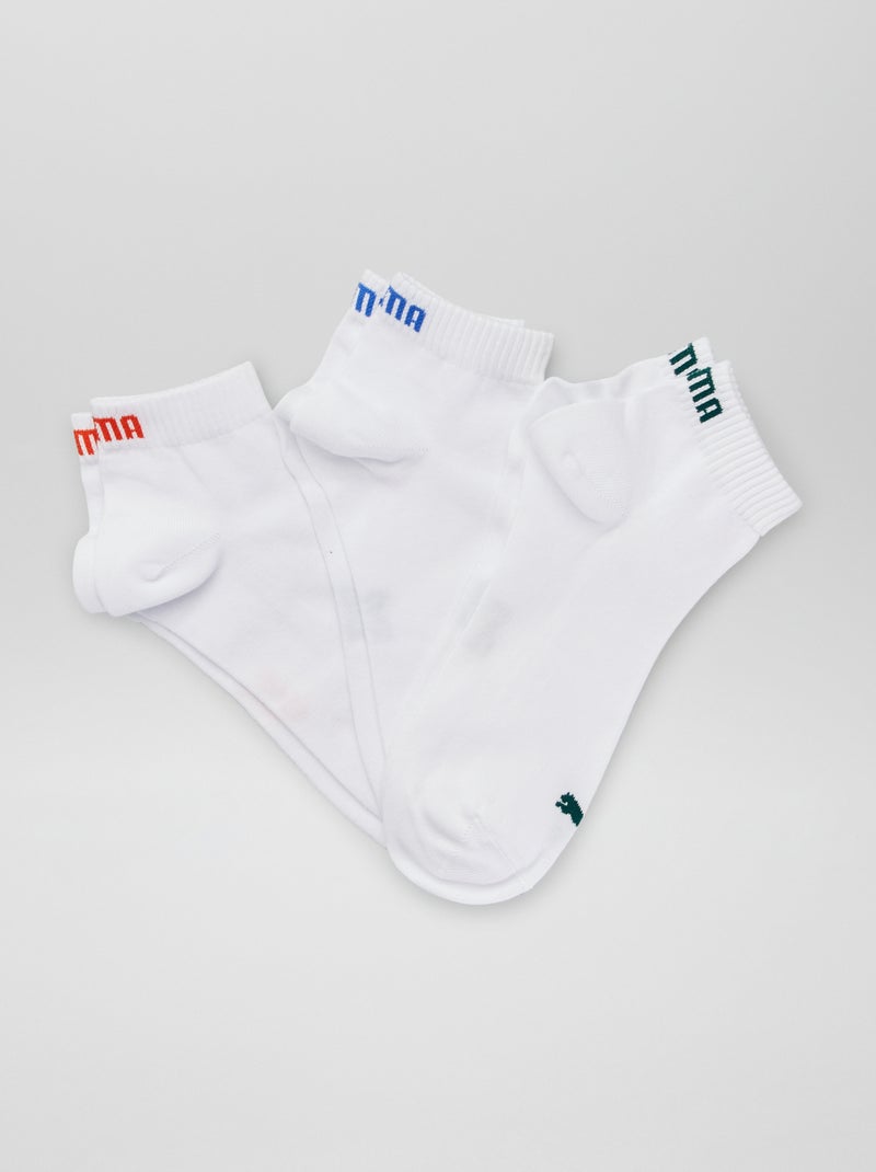 Lote de 3 pares de meias 'Puma' cano curto BRANCO - Kiabi