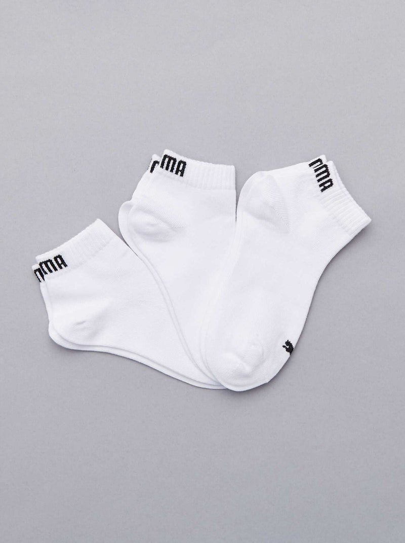 Lote de 3 pares de meias 'Puma' de cano curto Branco - Kiabi