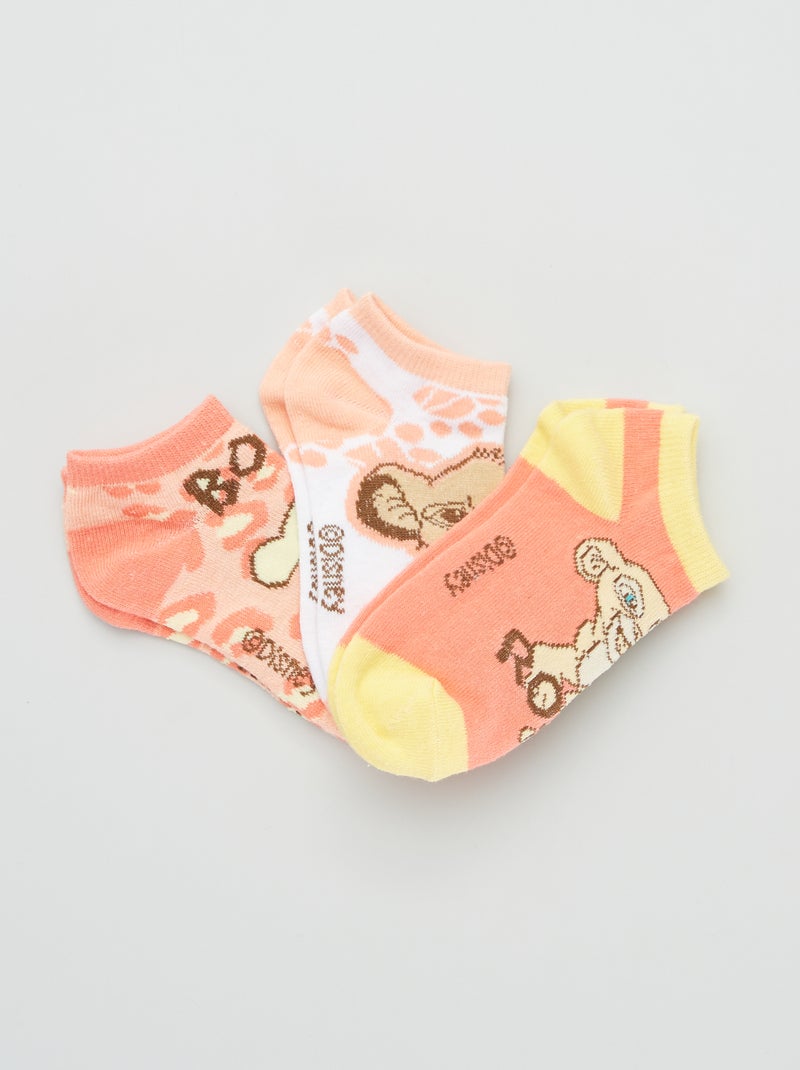 Lote de 3 pares de meias 'Rei Leão' Laranja - Kiabi
