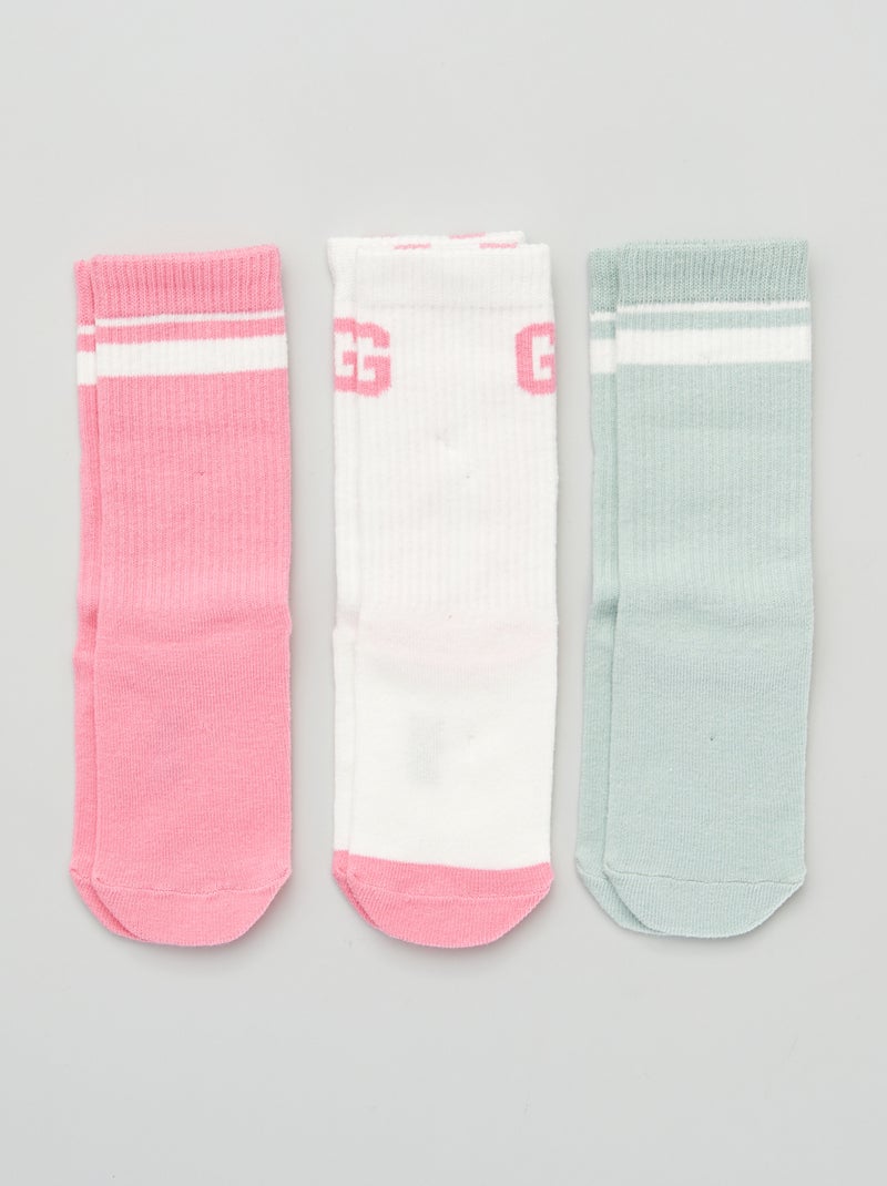 Lote de 3 pares de meias ROSA - Kiabi