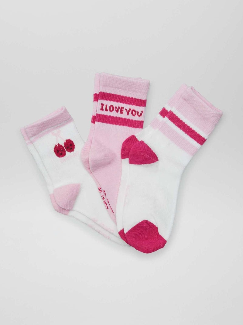 Lote de 3 pares de meias ROSA - Kiabi