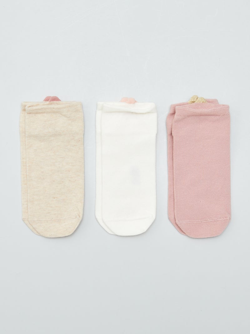 Lote de 3 pares de meias ROSA - Kiabi