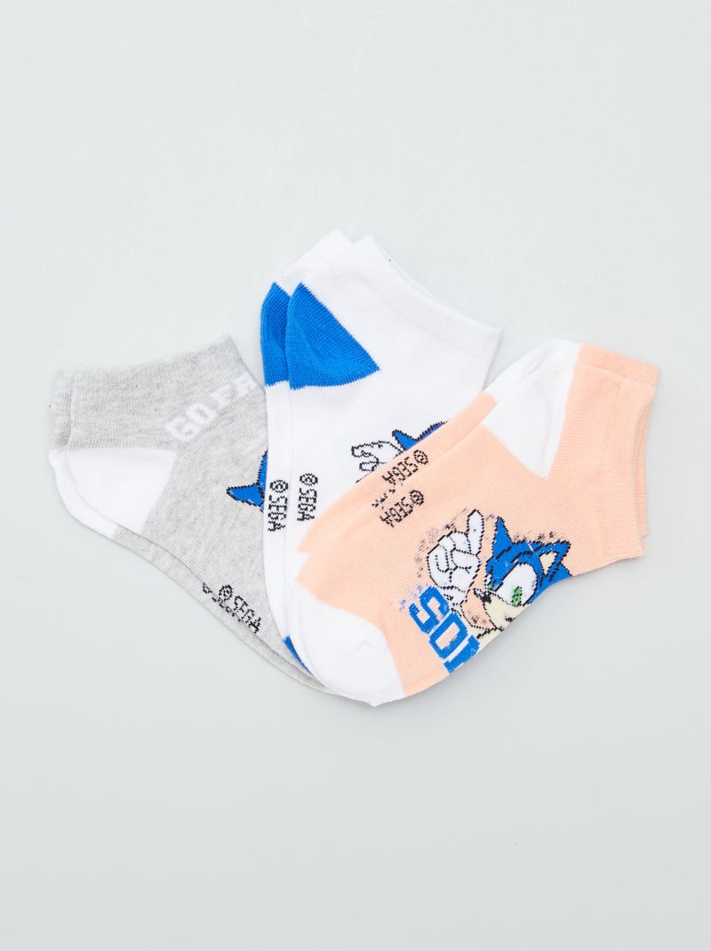 Lote de 3 pares de meias 'Sonic' AZUL - Kiabi