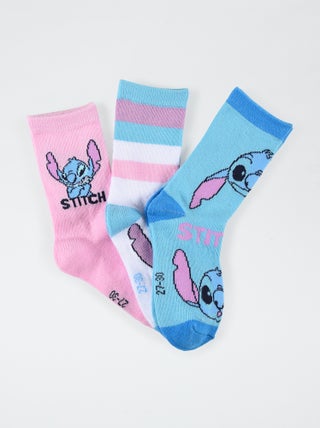 Lote de 3 pares de meias 'Stitch'
