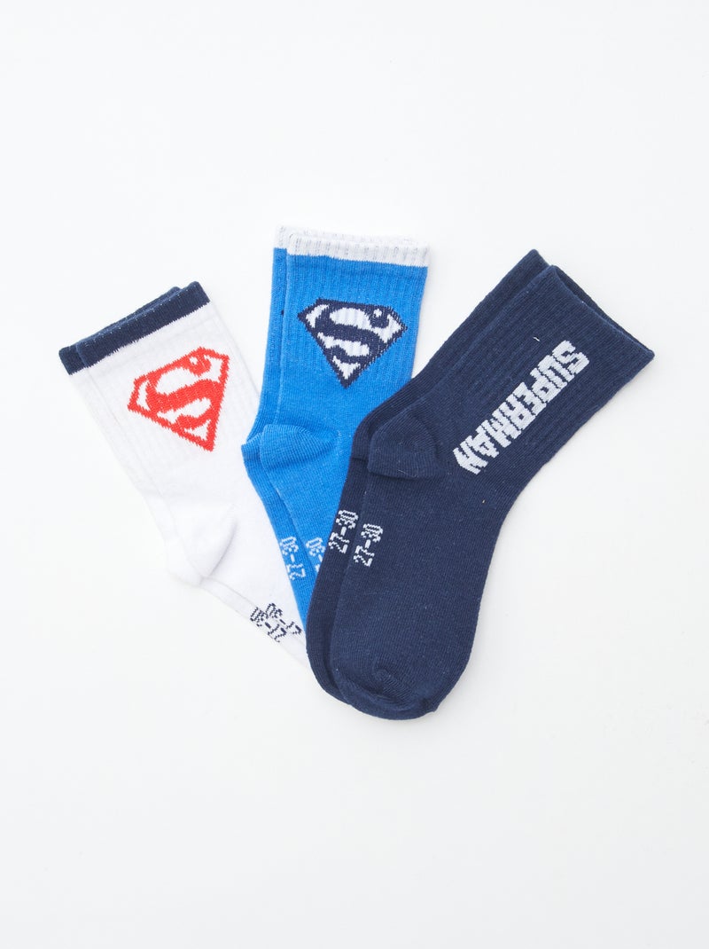 Lote de 3 pares de meias 'Super-Homem'  - Cinza - Kiabi