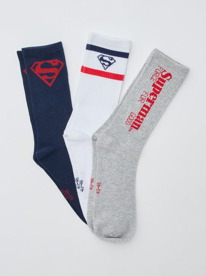 Lote de 3 pares de meias 'Super-Homem' Azul - Kiabi