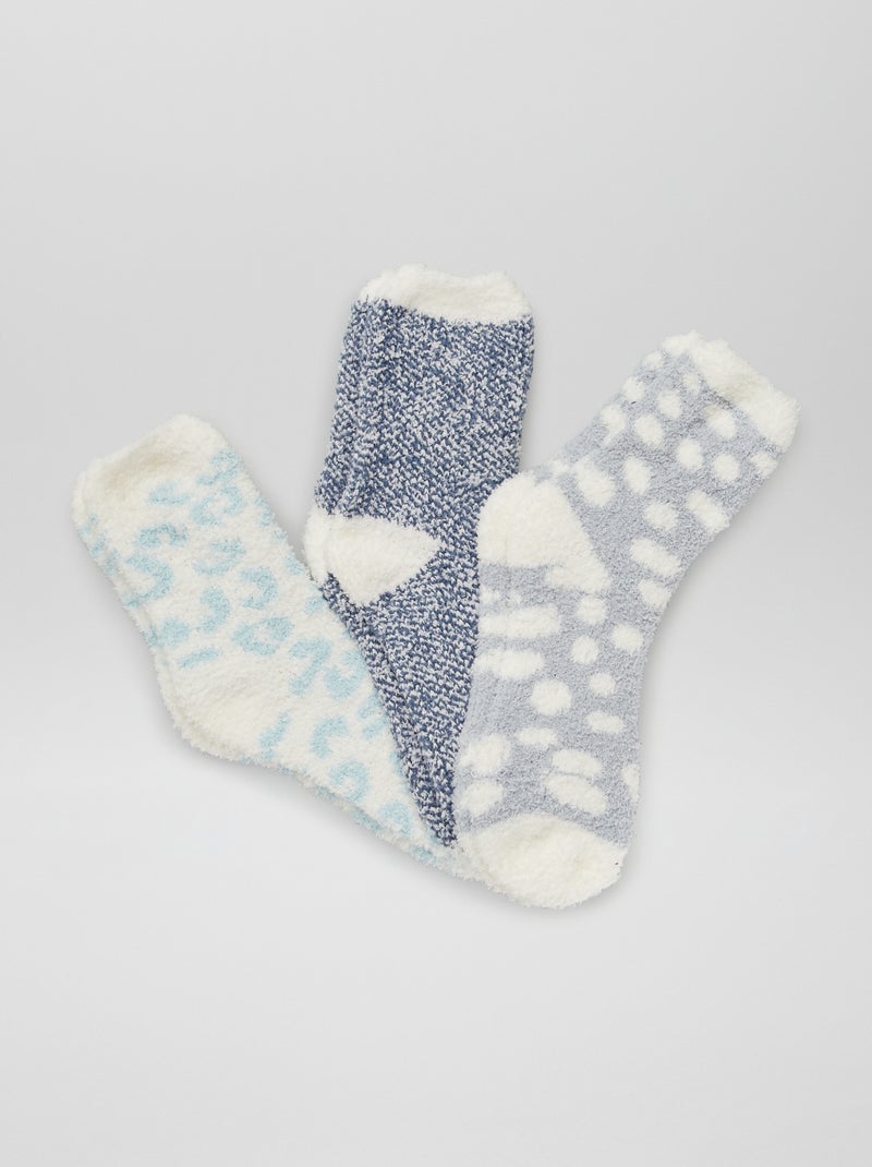 Lote de 3 pares de meias ultra suaves AZUL - Kiabi
