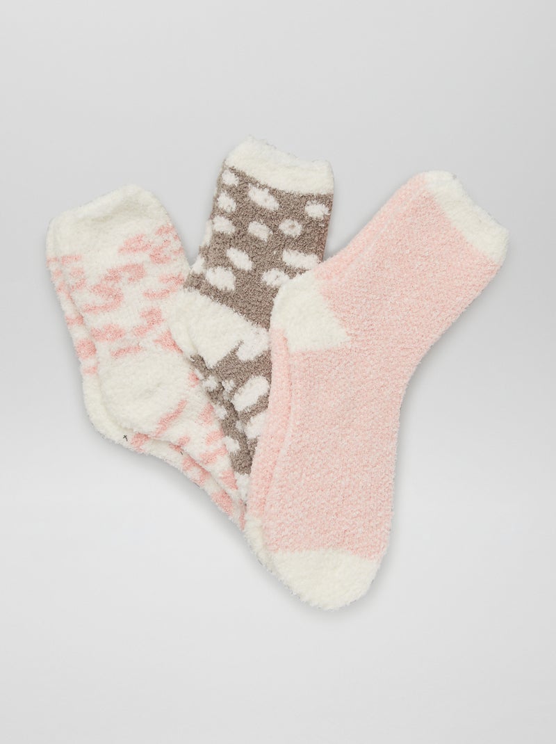 Lote de 3 pares de meias ultra suaves ROSA - Kiabi