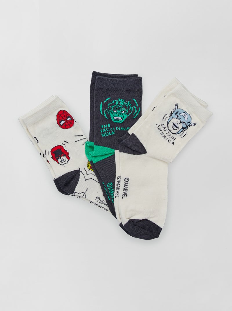 Lote de 3 pares de meias 'Vingadores' CINZA - Kiabi