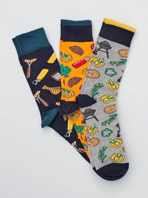 Lote de 3 pares meias com estampado 'food' - Kiabi