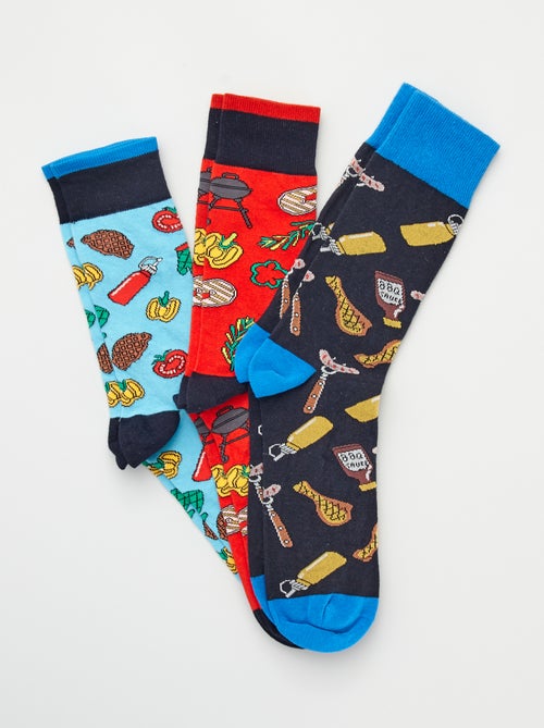 Lote de 3 pares meias com estampado 'food' - Kiabi